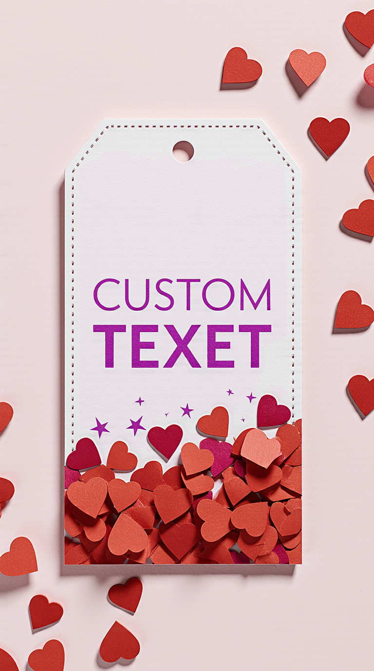 Printable Love Gift Tag with Custom Text – Minimal Heart Design